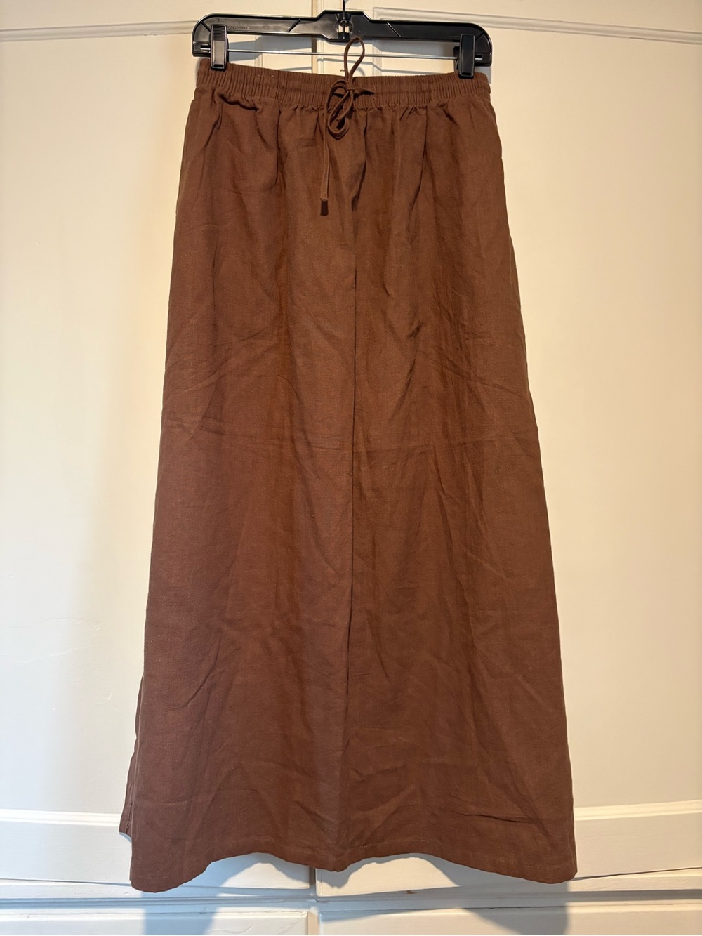 Neuflora Linen & Cotton Brown Maxi Skirt